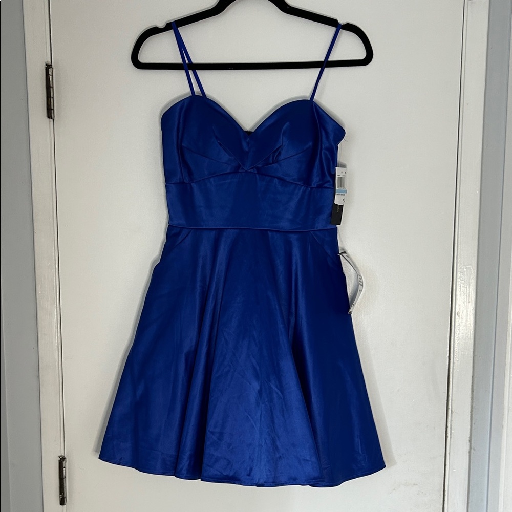 City Studio Royal Blue Spaghetti Strap Dress Pockets NWT Homecoming Dance Formal